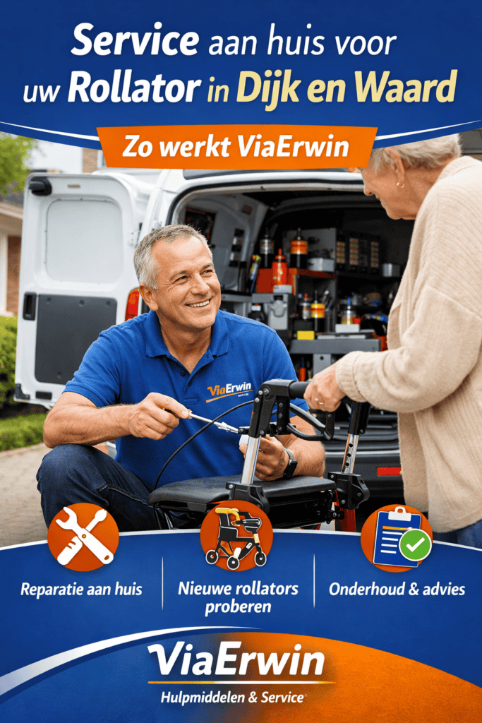 Service aan huis voor uw rollator in Dijk en Waard – Zo werkt ViaErwin